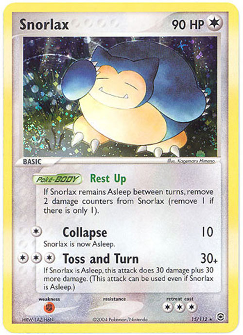 Pokemon Card - Fire Red Leaf Green 15/112 - SNORLAX (holo-foil)