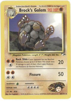 Pokemon Card - Gym Heroes 20/132 - BROCK'S GOLEM (rare)