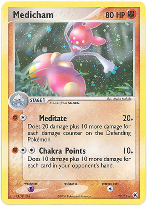 Pokemon Card - Hidden Legends 10/101 - MEDICHAM (holo-foil)