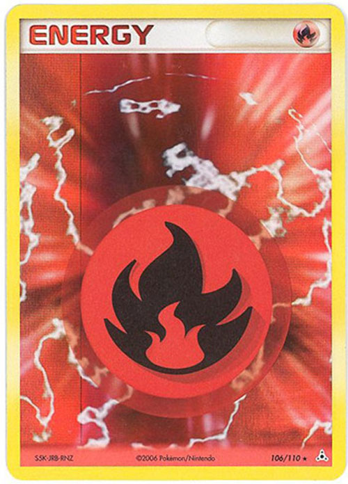 Pokemon Card - Holon Phantoms 106/110 - FIRE ENERGY (holo-foil)