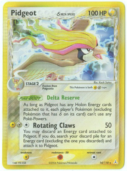 Pokemon Card - Holon Phantoms 14/110 - PIDGEOT (holo-foil)