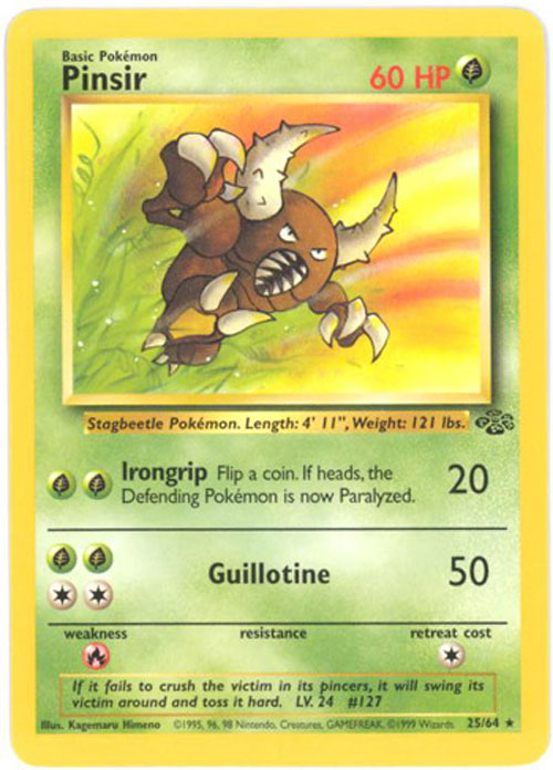 Pokemon Card - Jungle 25/64 - PINSIR (rare)