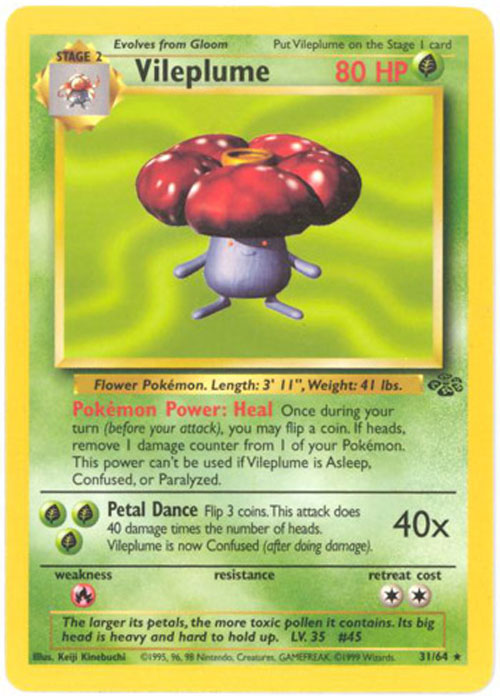 Pokemon Card - Jungle 31/64 - VILEPLUME (rare)