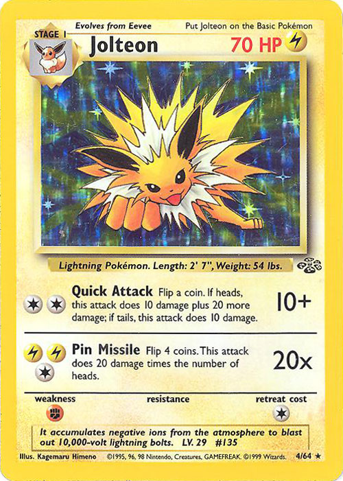 Pokemon Card - Jungle 4/64 - JOLTEON (holo-foil)
