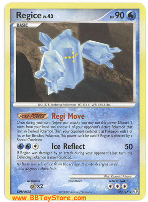 Pokemon Card - Legends Awakened 36/146 - REGICE Lv.43  (rare)