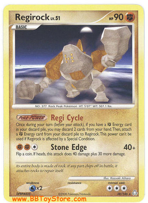 Pokemon Card - Legends Awakened 38/146 - REGIROCK Lv.51  (rare)