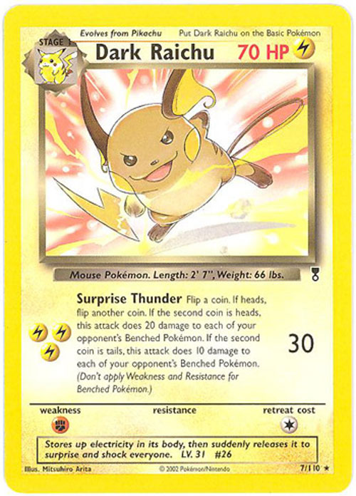 Pokemon Card - Legendary Collection 7/110 - DARK RAICHU (rare)