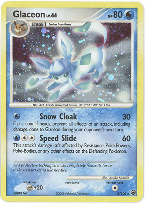Pokemon Card - Majestic Dawn 5/100 - GLACEON Lv. 44  (holo-foil)