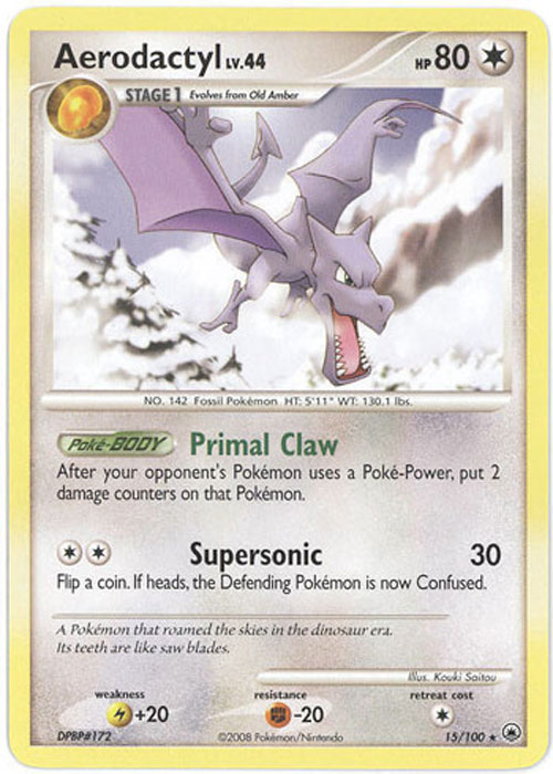 Pokemon Card - Majestic Dawn 15/100 - AERODACTYL Lv.44  (rare)