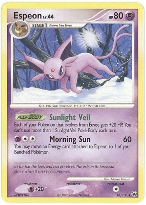 Pokemon Card - Majestic Dawn 18/100 - ESPEON Lv.44 (rare)