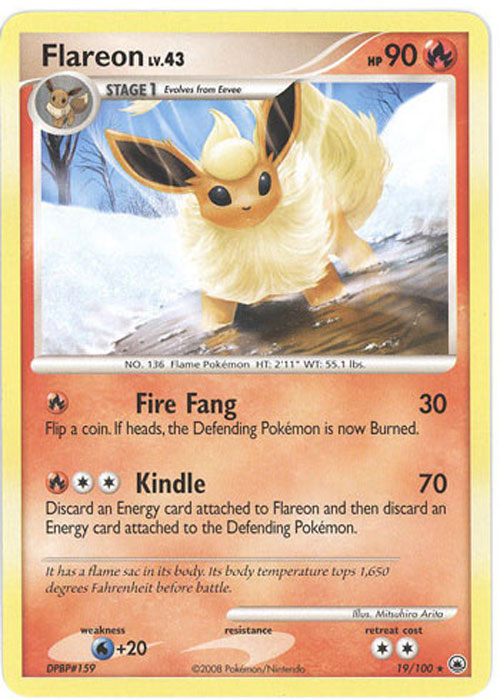 Pokemon Card - Majestic Dawn 19/100 - FLAREON Lv.43 (rare)