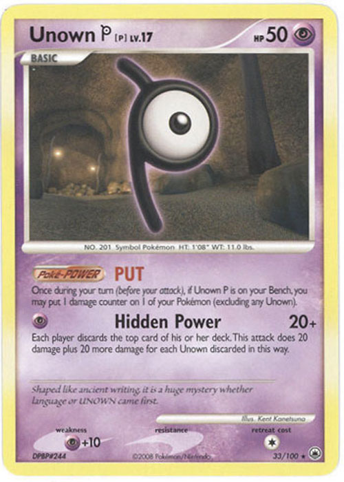 Pokemon Card - Majestic Dawn 33/100 - UNOWN P Lv.17 (rare)