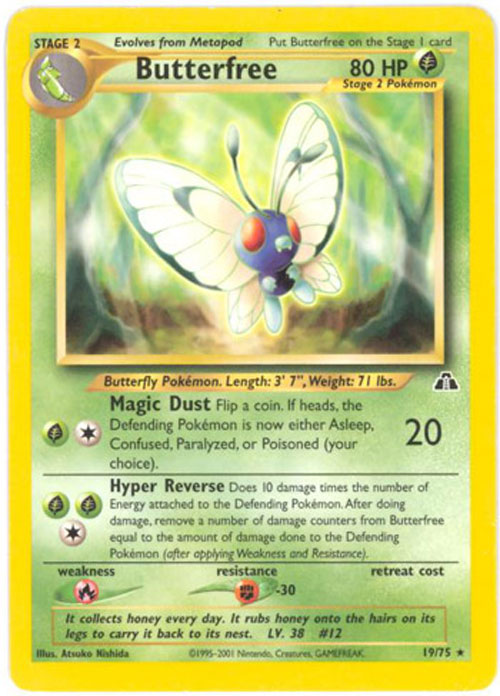 Pokemon Card - Neo Discovery 19/75 - BUTTERFREE (rare)