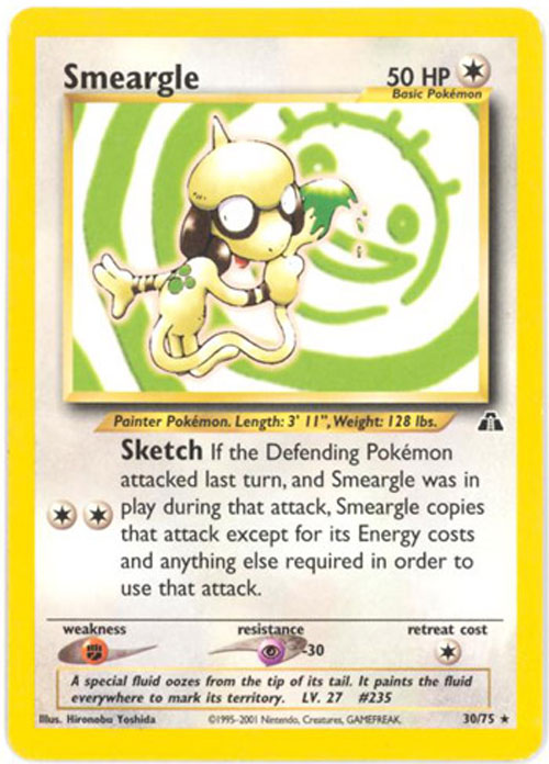 Pokemon Card - Neo Discovery 30/75 - SMEARGLE (rare)