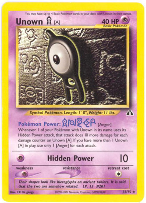 Pokemon Card - Neo Discovery 33/75 - UNOWN (rare)