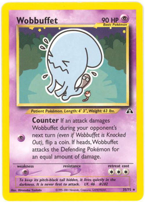 Pokemon Card - Neo Discovery 35/75 - WOBBUFFET (rare)