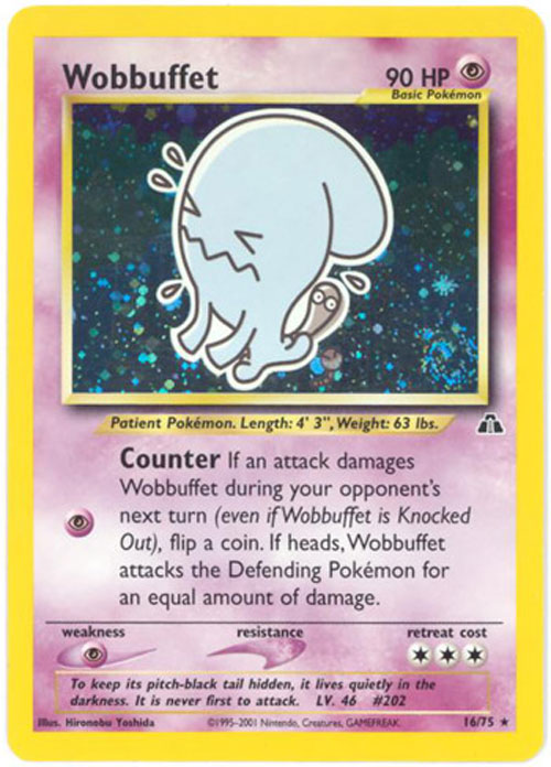 Pokemon Card - Neo Discovery 16/75 - WOBBUFFET (holo-foil)