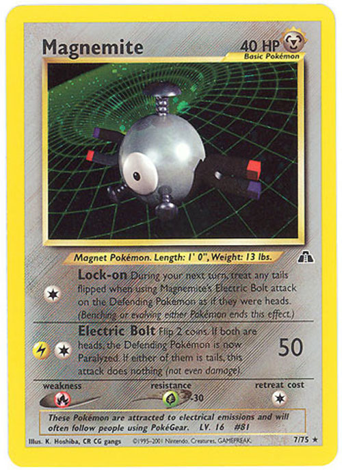 Pokemon Card - Neo Discovery 7/75 - MAGNEMITE (holo-foil)