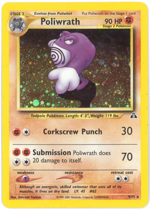 Pokemon Card - Neo Discovery 9/75 - POLIWRATH (holo-foil)