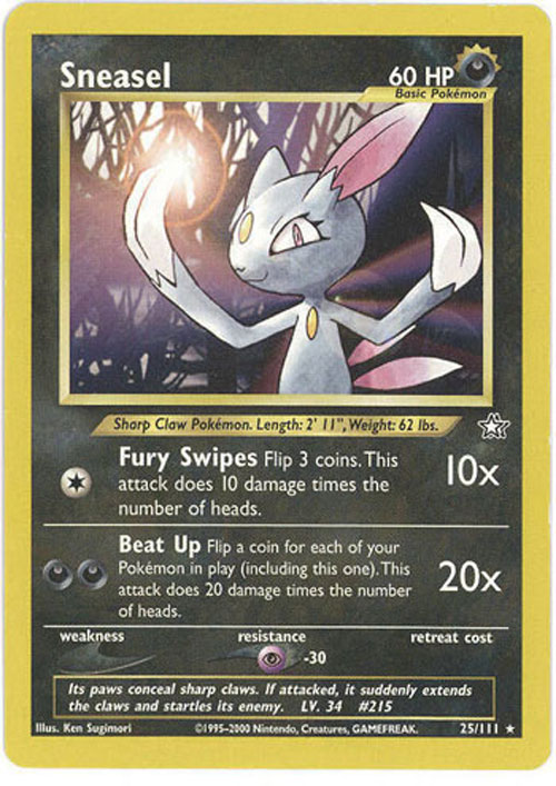 Pokemon Card - Neo Genesis 25/111 - SNEASEL (rare)