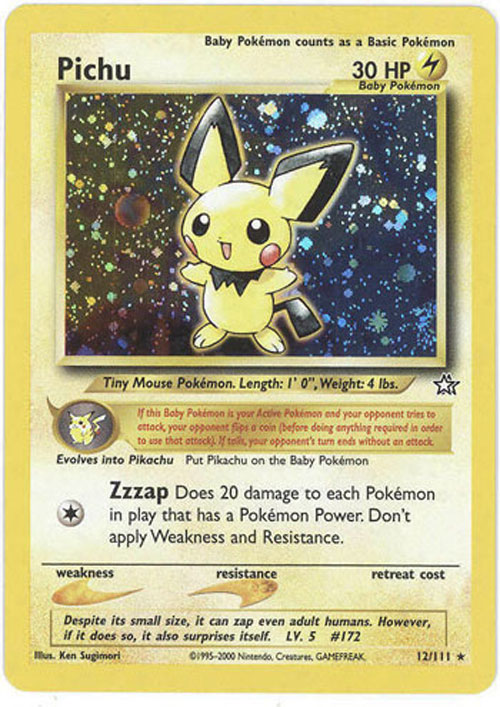 Pokemon Card - Neo Genesis 12/111 - PICHU (holo-foil)