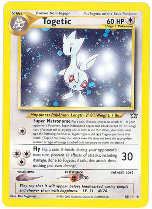 Pokemon Card - Neo Genesis 16/111 - TOGETIC (holo-foil)
