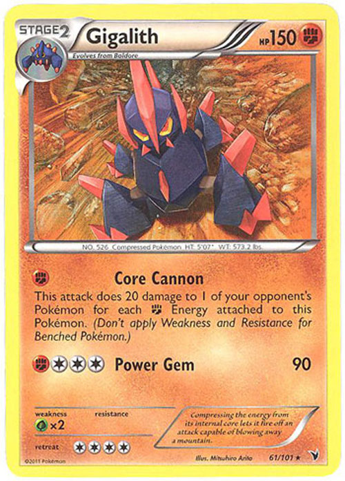 Pokemon Card - Noble Victories 61/101 - GIGALITH (rare)