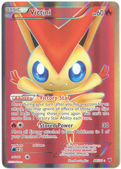 Pokemon Card - Noble Victories 98/101 - VICTINI (full art holo-foil)