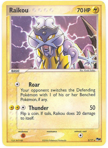 Pokemon Card - POP #2 Promo 3/17 - RAIKOU (holo-foil)