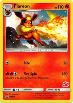Pokemon Card - Battle Academy SM186 - FLAREON (#27 CHARIZARD STAMPED)
