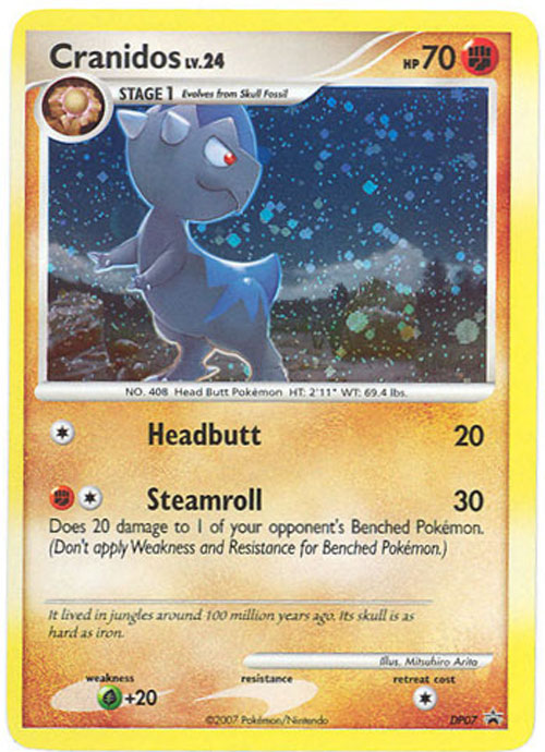 Pokemon Card Promo #DP07 - CRANIDOS lv.24 (holo-foil)