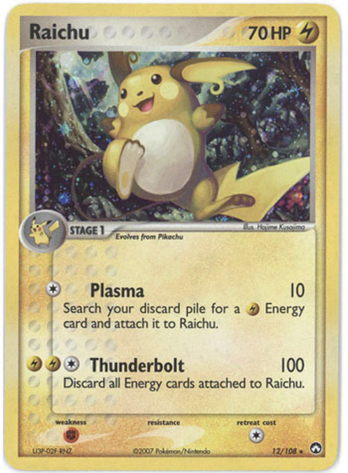 Pokemon Card - Power Keepers 12/108 - RAICHU (holo-foil)