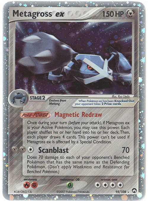 Pokemon Card 95/108 - METAGROSS EX (holo-foil)