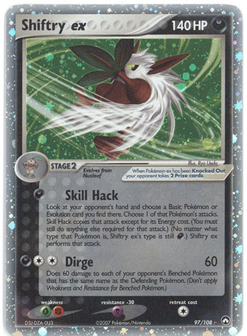 Pokemon Card - Power Keepers 97/108 - SHIFTRY EX (holo-foil)