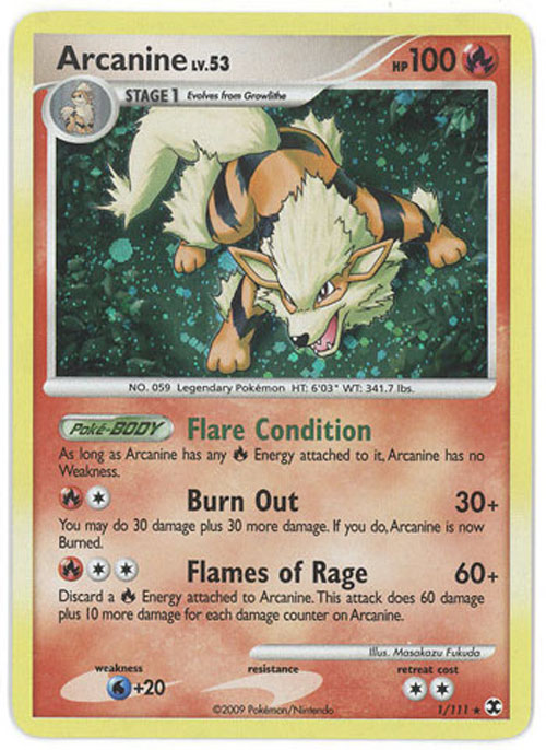 Pokemon Card - Rising Rivals 1/111 - ARCANINE Lv.53 (holo-foil)