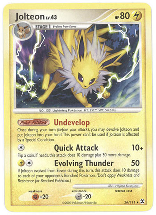 Pokemon Card - Rising Rivals 26/111 - JOLTEON Lv.43 (rare)