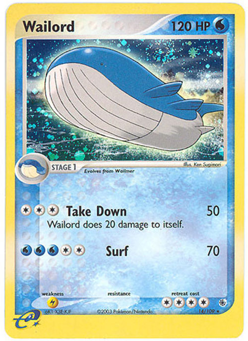 Pokemon Card - Ruby & Sapphire 14/109 - WAILORD (holo-foil)