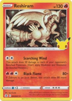 Pokemon Card - Celebrations 002/025 - RESHIRAM (holo-foil)