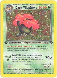 Pokemon Card - Team Rocket 13/82 - DARK VILEPLUME (holo-foil) **1st Edition**