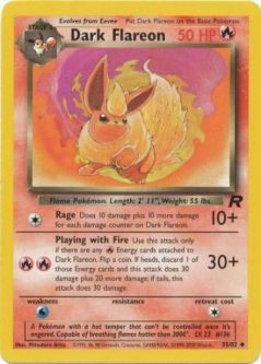 Pokemon Card - Team Rocket 35/82 - DARK FLAREON (uncommon)
