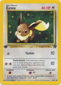 Pokemon Card - Team Rocket 55/82 - EEVEE (common) **1st Edition**