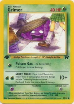 Pokemon Card - Team Rocket 57/82 - GRIMER (common) **1st Edition**