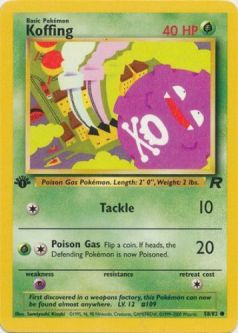 Pokemon Card - Team Rocket 58/82 - KOFFING (common) **1st Edition**