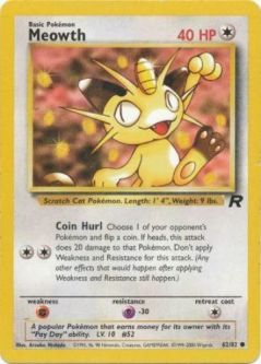 Pokemon Card - Team Rocket 62/82 - MEOWTH (common)
