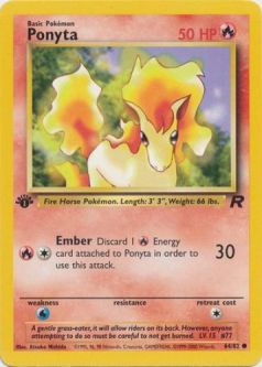 Pokemon Card - Team Rocket 64/82 - PONYTA (common) **1st Edition**