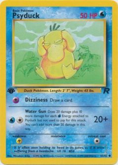 Pokemon Card - Team Rocket 65/82 - PSYDUCK (common) **1st Edition**