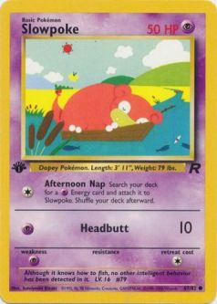 Pokemon Card - Team Rocket 67/82 - SLOWPOKE (common) **1st Edition**