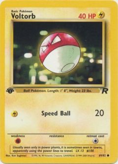 Pokemon Card - Team Rocket 69/82 - VOLTORB (common) **1st Edition**