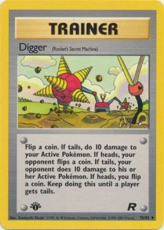 Pokemon Card - Team Rocket 75/82 - DIGGER (uncommon) **1st Edition**