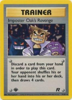 Pokemon Card - Team Rocket 76/82 - IMPOSTER OAK'S REVENGE (uncommon) **1st Edition**